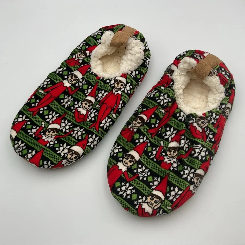 Elf on the Shelf Christmas Classic Kids Fuzzy Slipper Socks size 4/5 Boy Girl